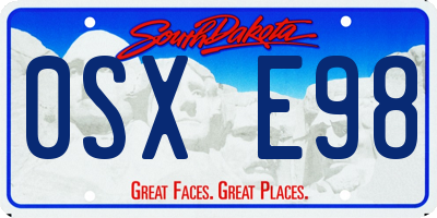 SD license plate 0SXE98