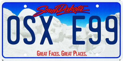 SD license plate 0SXE99