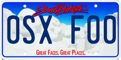 SD license plate 0SXF00