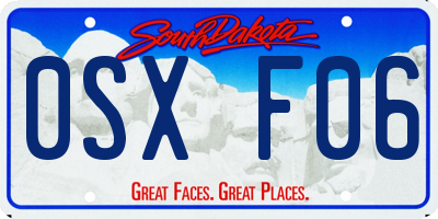 SD license plate 0SXF06