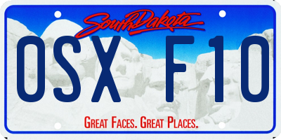 SD license plate 0SXF10