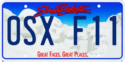 SD license plate 0SXF11