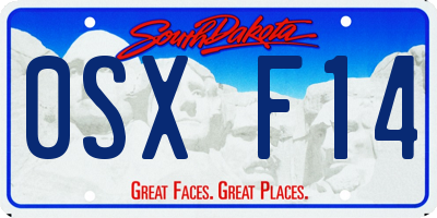 SD license plate 0SXF14