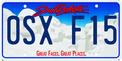 SD license plate 0SXF15