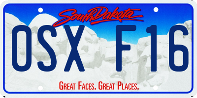 SD license plate 0SXF16