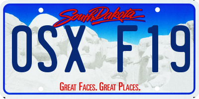 SD license plate 0SXF19