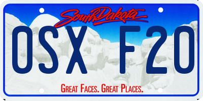SD license plate 0SXF20