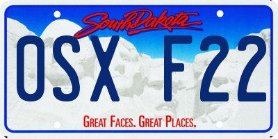 SD license plate 0SXF22