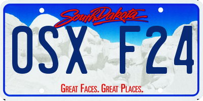 SD license plate 0SXF24