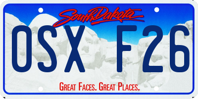 SD license plate 0SXF26