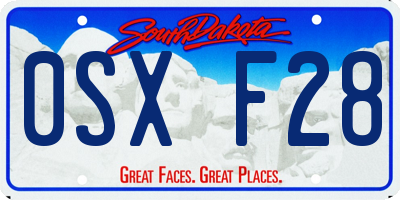 SD license plate 0SXF28