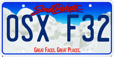 SD license plate 0SXF32