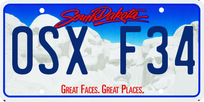 SD license plate 0SXF34