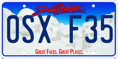 SD license plate 0SXF35