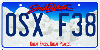 SD license plate 0SXF38
