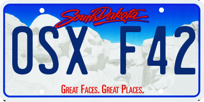 SD license plate 0SXF42