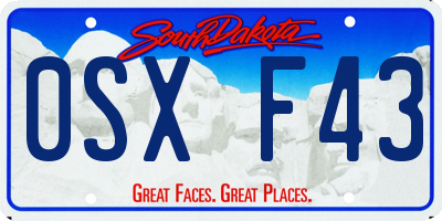 SD license plate 0SXF43