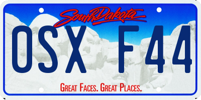 SD license plate 0SXF44