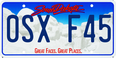 SD license plate 0SXF45