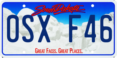 SD license plate 0SXF46