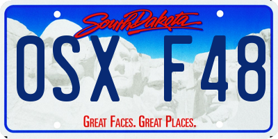 SD license plate 0SXF48