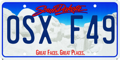 SD license plate 0SXF49