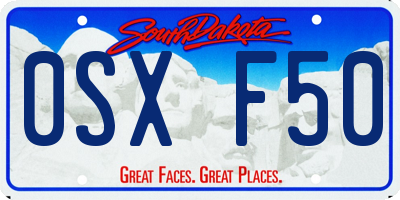 SD license plate 0SXF50