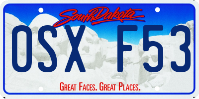 SD license plate 0SXF53