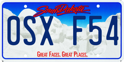 SD license plate 0SXF54