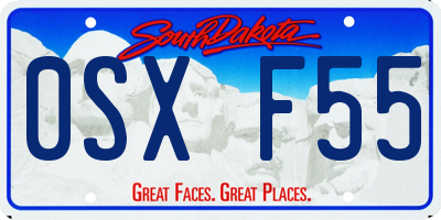 SD license plate 0SXF55