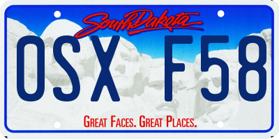 SD license plate 0SXF58