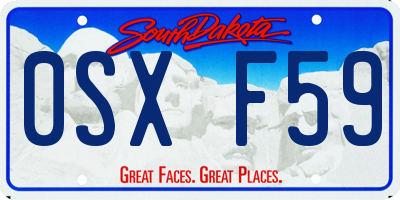 SD license plate 0SXF59