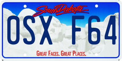 SD license plate 0SXF64