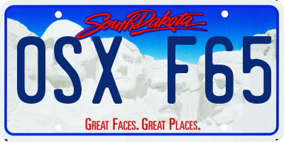 SD license plate 0SXF65