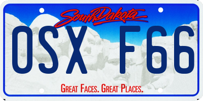 SD license plate 0SXF66