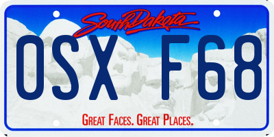 SD license plate 0SXF68