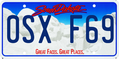 SD license plate 0SXF69