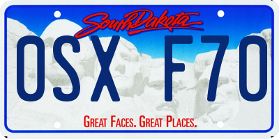 SD license plate 0SXF70