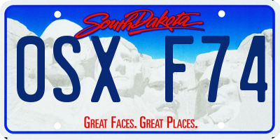 SD license plate 0SXF74