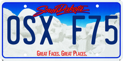 SD license plate 0SXF75