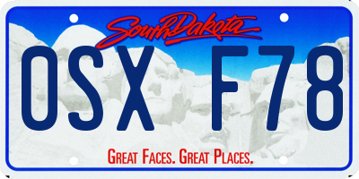 SD license plate 0SXF78