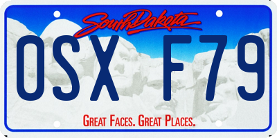 SD license plate 0SXF79