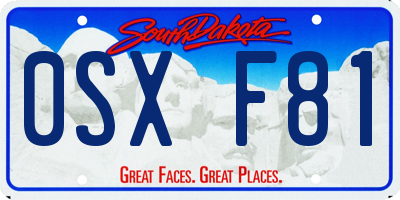 SD license plate 0SXF81
