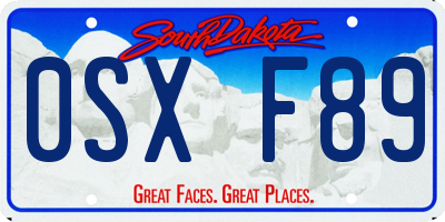 SD license plate 0SXF89