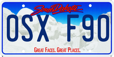 SD license plate 0SXF90