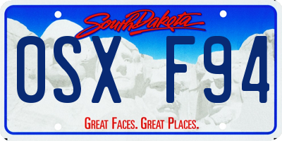 SD license plate 0SXF94