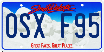 SD license plate 0SXF95