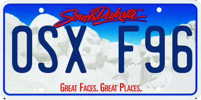SD license plate 0SXF96