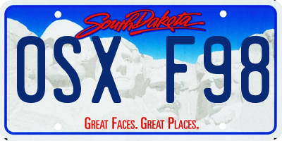 SD license plate 0SXF98