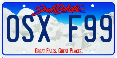 SD license plate 0SXF99
